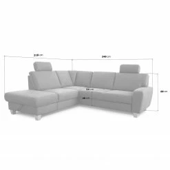 Loftscape Canapé d’angle Berlaar - Aspect cuir vieilli - Gris solino - Méridienne longue à gauche (vue de face) - Sans fonction couchage -loftscape Boutique 1000157849 190314 11255301469 GALLERYIMAGES P000000001000157849