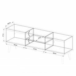 Norrwood Meuble TV Gyland II - Blanc matt / Imitation chêne Riviera -loftscape Boutique 1000163989 190307 08392100008 GALLERYIMAGES P000000001000163989
