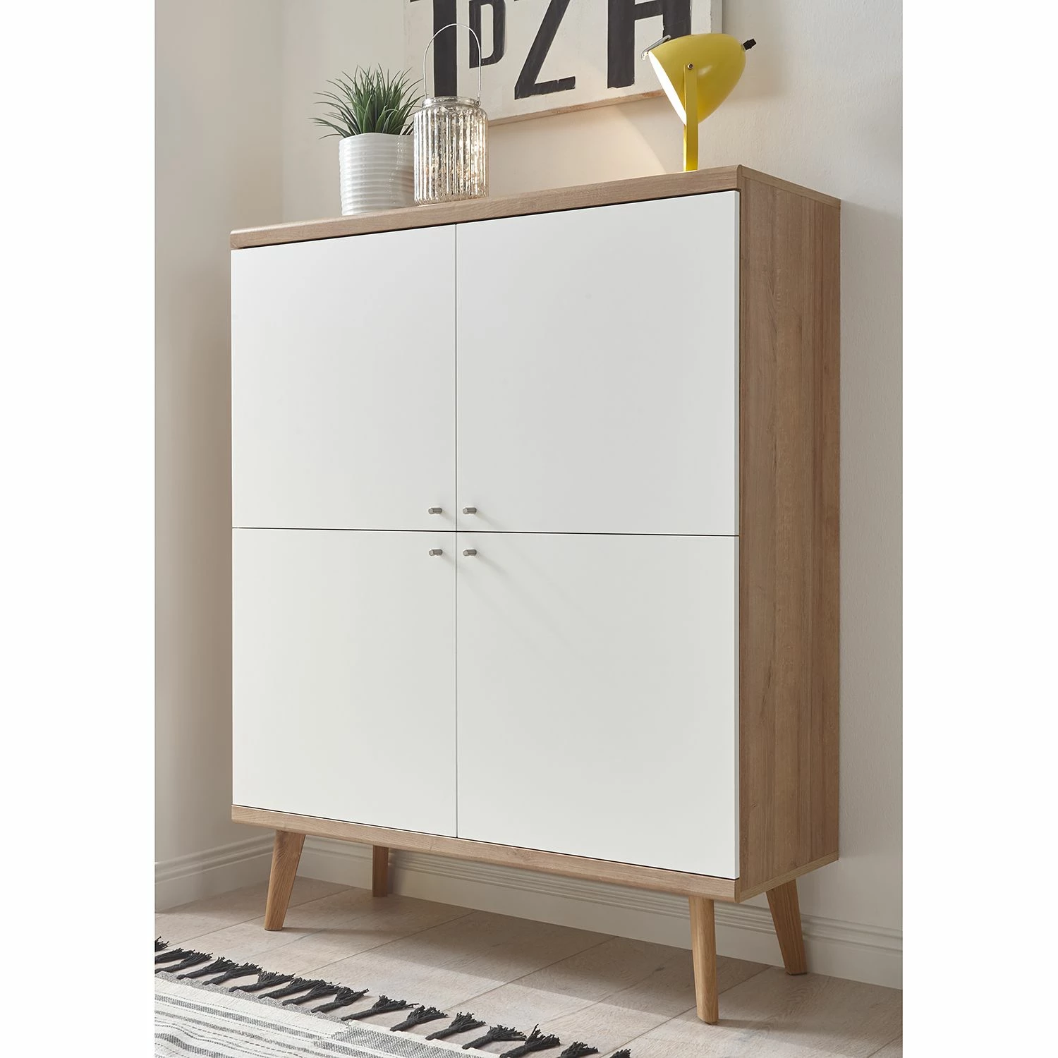 Norrwood Buffet Gyland - Blanc matt / Imitation chêne Riviera 4 Norrwood Buffet Gyland - Blanc matt / Imitation chêne Riviera – Image 2
