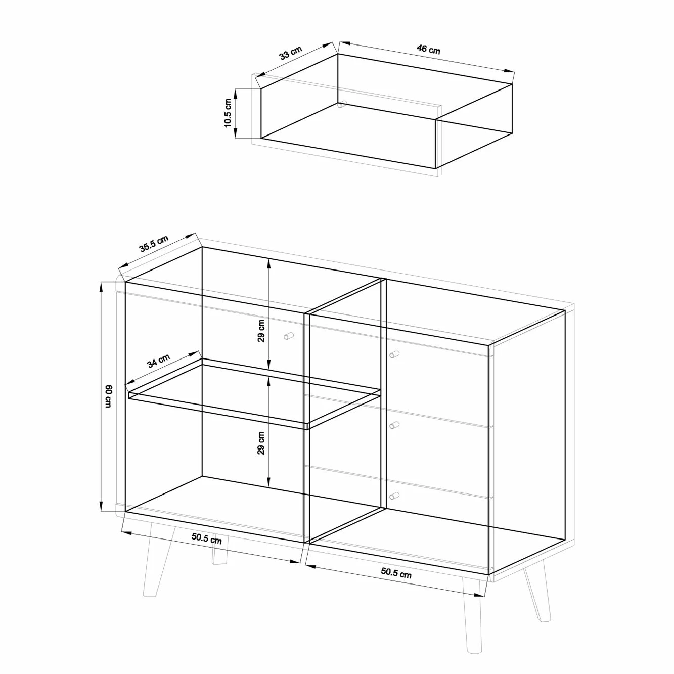 Norrwood Commode Gyland - Blanc matt / Imitation chêne Riviera 11 Norrwood Commode Gyland - Blanc matt / Imitation chêne Riviera – Image 9