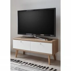 Norrwood Meuble TV Gyland I - Blanc matt / Imitation chêne Riviera -loftscape Boutique 1000164006 190307 08392200040 MOOD GALLERYIMAGES P000000001000164006 mood