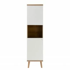 Norrwood Vitrine colonne Gyland - Blanc matt / Imitation chêne Riviera -loftscape Boutique 1000164010 190307 08392200069 GALLERYIMAGES P000000001000164010