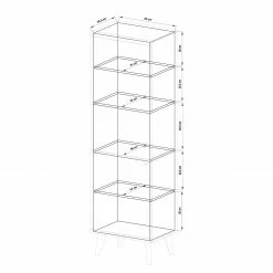 Norrwood Vitrine colonne Gyland - Blanc matt / Imitation chêne Riviera -loftscape Boutique 1000164010 190307 08392300073 GALLERYIMAGES P000000001000164010