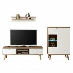 Norrwood Ensemble TV Gyland V (3 éléments) - Blanc matt / Imitation chêne Riviera 8 Norrwood Ensemble TV Gyland V (3 éléments) - Blanc matt / Imitation chêne Riviera -loftscape Boutique 1000164023 190307 08392500114 GALLERYIMAGES P000000001000164023