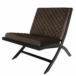 Ars manufacti Fauteuil Bourke I - Aspect cuir vieilli - Marron foncé