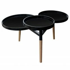 Kayoom Bout de canapé Butler I - Partiellement en bambou massif - Noir