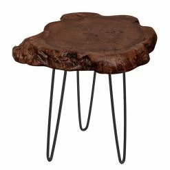 Kayoom Bout de canapé Woody III - Dattier massif / métal - Naturel / Noir -loftscape Boutique 1000165623 190315 08011400260 GALLERYIMAGES P000000001000165623