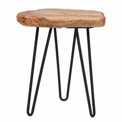 Kayoom Bout de canapé Woody II - Cèdre massif / Métal - Naturel / Noir -loftscape Boutique 1000165625 190315 08011500275 GALLERYIMAGES P000000001000165625