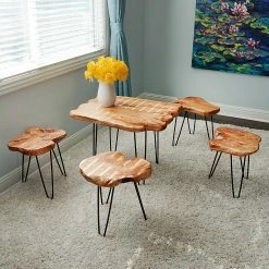 Kayoom Bout de canapé Woody II - Cèdre massif / Métal - Naturel / Noir -loftscape Boutique 1000165625 190315 08011500278 GALLERYIMAGES P000000001000165625