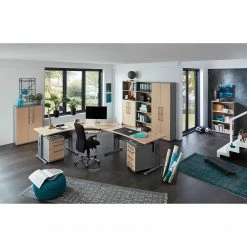 Germania Étagère de bureau Avero I - Imitation érable / Argenté -loftscape Boutique 1000166770 190329 13032700133 MOOD GALLERYIMAGES P000000001000166770 mood