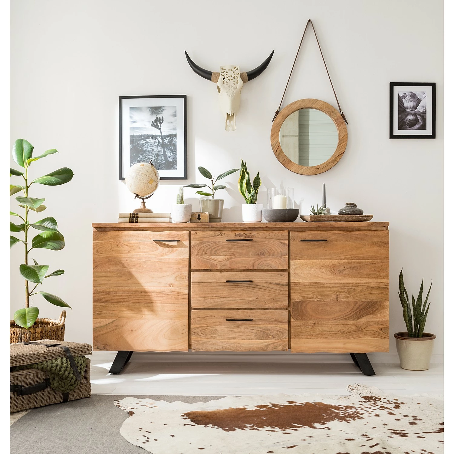 Ars Natura Buffet Vardo - Acacia massif / Métal - Acacia / Noir 5 Ars Natura Buffet Vardo - Acacia massif / Métal - Acacia / Noir – Image 3