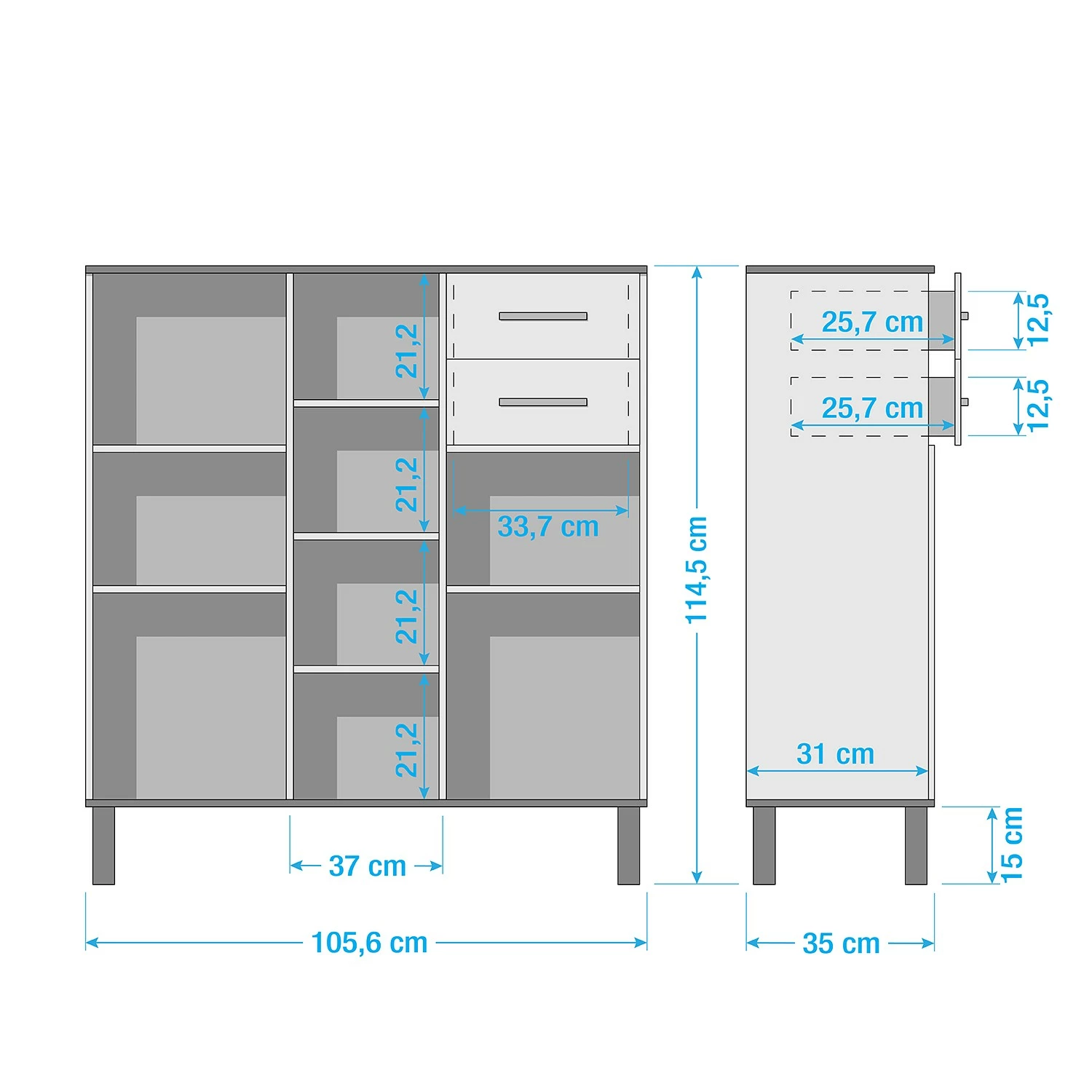 Schildmeyer Commode Padua - Blanc / Chêne 10 Schildmeyer Commode Padua - Blanc / Chêne – Image 8