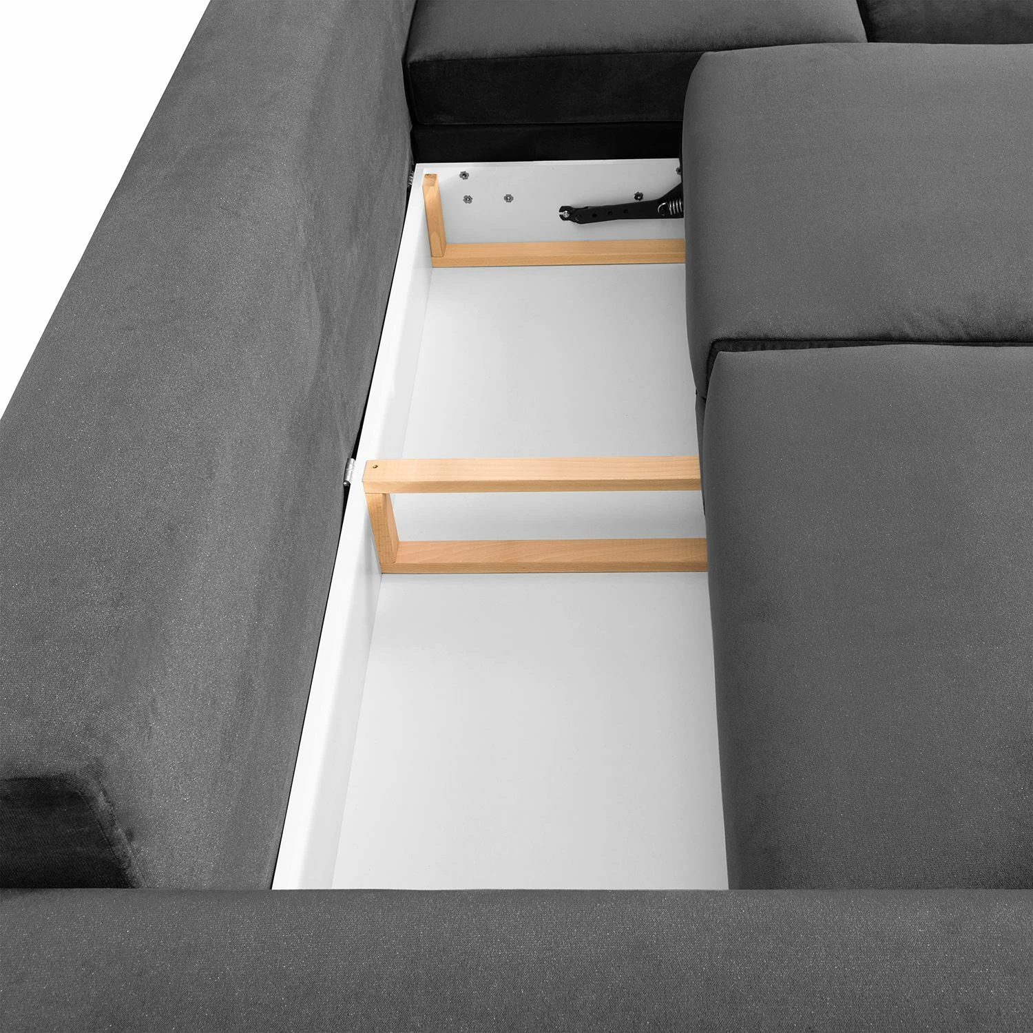 Jack & Alice Canapé d’angle Baitz I - Tissu - Velours Krysia: Anthracite - Méridienne longue à droite (vue de face) 17 Jack & Alice Canapé d’angle Baitz I - Tissu - Velours Krysia: Anthracite - Méridienne longue à droite (vue de face) – Image 15