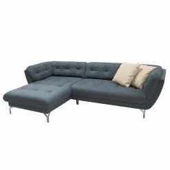 Fredriks Canapé d’angle Somerset I - Tissu - Gris pigeon - Méridienne courte à gauche (vue de face)