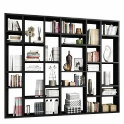 Loftscape Bibliothèque Emporior IV - Imitation chêne marron-noir - Largeur : 260 cm