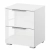 Table de chevet SKØP x2 - Blanc brillant / Blanc alpin - Largeur : 40 cm - Aluminium