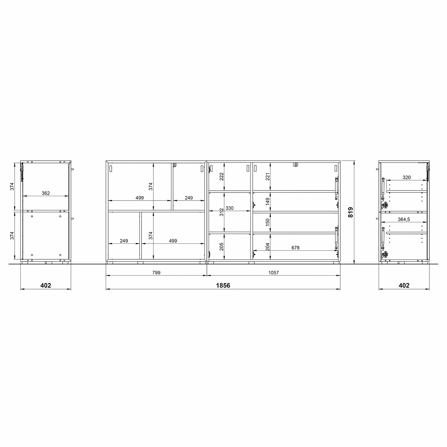 Germania Buffet Coruna - Imitation chêne Grandson 9 Germania Buffet Coruna - Imitation chêne Grandson – Image 7