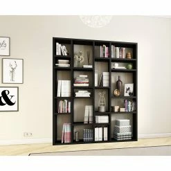 Loftscape Bibliothèque Emporior IV - Imitation chêne marron-noir - Largeur : 179 cm -loftscape Boutique 1000168950 190403 12115100044 MOOD GALLERYIMAGES P000000001000168950 mood