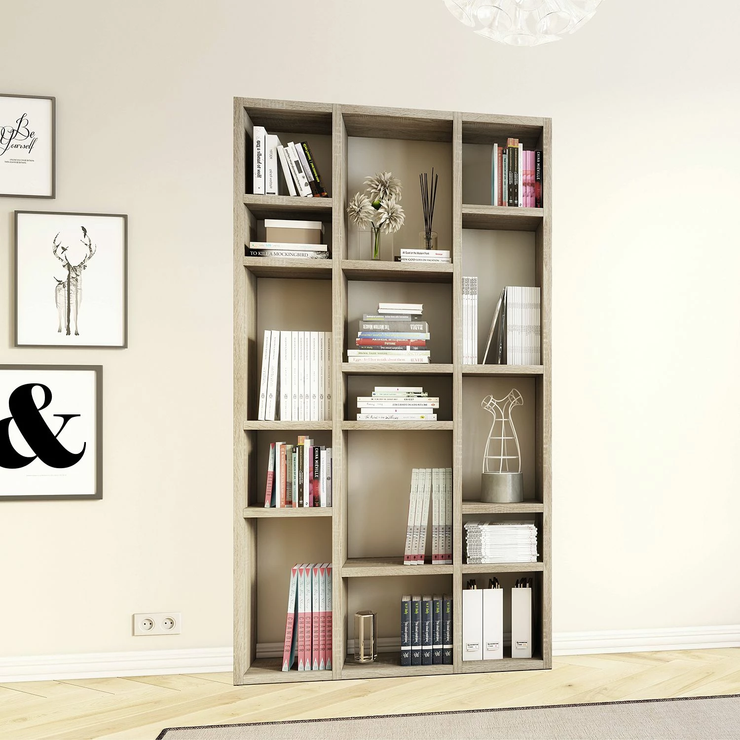 Loftscape Bibliothèque Emporior IV - Imitation chêne de Sonoma - Largeur : 120 cm 4 Loftscape Bibliothèque Emporior IV - Imitation chêne de Sonoma - Largeur : 120 cm – Image 2