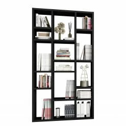 Loftscape Bibliothèque Emporior IV - Imitation chêne marron-noir - Largeur : 120 cm