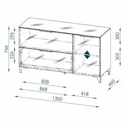 Maja Möbel Buffet Shino I - Verre noir / Imitation chêne de Riviera -loftscape Boutique 1000170603 190418 12393200041 GALLERYIMAGES P000000001000170603