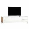 Maja Möbel Meuble TV Shino IV - Verre blanc / Imitation chêne de Riviera