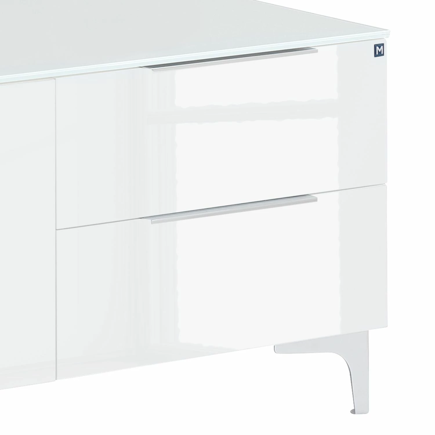 Maja Möbel Meuble TV Shino II - Verre blanc / Blanc 4 Maja Möbel Meuble TV Shino II - Verre blanc / Blanc – Image 2