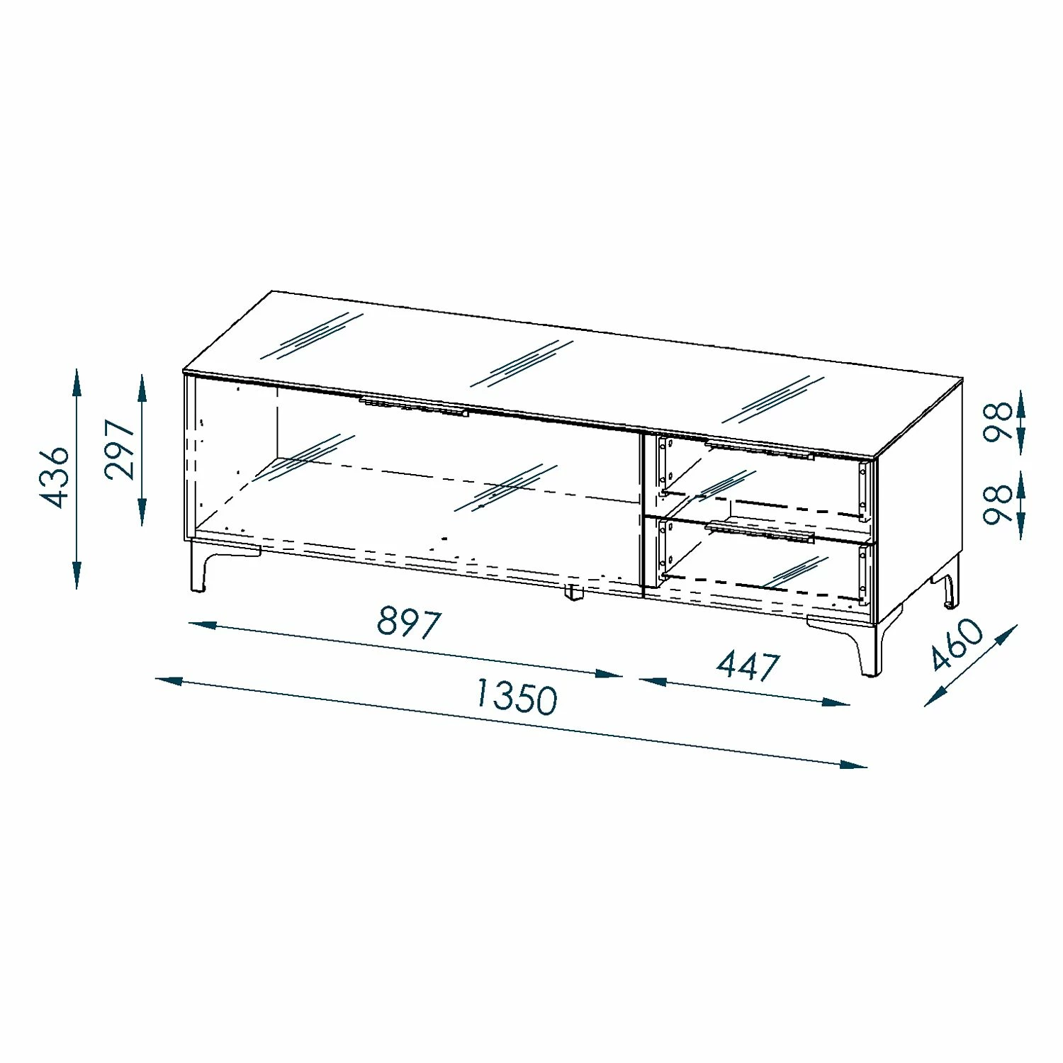Maja Möbel Meuble TV Shino II - Verre blanc / Imitation chêne de Riviera 6 Maja Möbel Meuble TV Shino II - Verre blanc / Imitation chêne de Riviera – Image 4