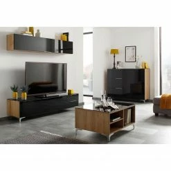 Maja Möbel Meuble TV Shino IV - Verre noir / Imitation chêne de Riviera 11 Maja Möbel Meuble TV Shino IV - Verre noir / Imitation chêne de Riviera -loftscape Boutique 1000170624 190418 12393900128 MOOD GALLERYIMAGES P000000001000170624 mood