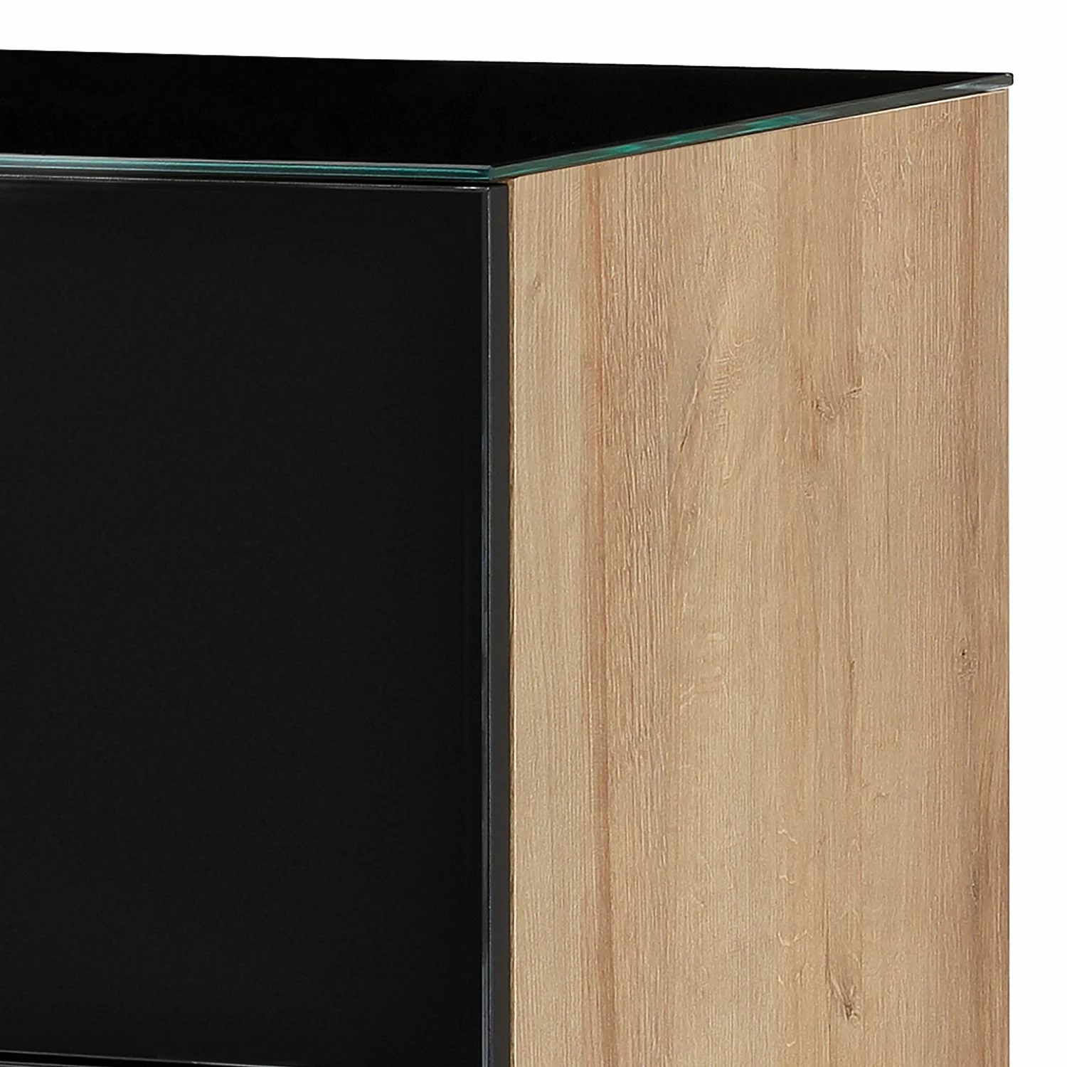 Maja Möbel Commode Shino I - Verre noir / Imitation chêne de Riviera - Hauteur : 109 cm 4 Maja Möbel Commode Shino I - Verre noir / Imitation chêne de Riviera - Hauteur : 109 cm – Image 2