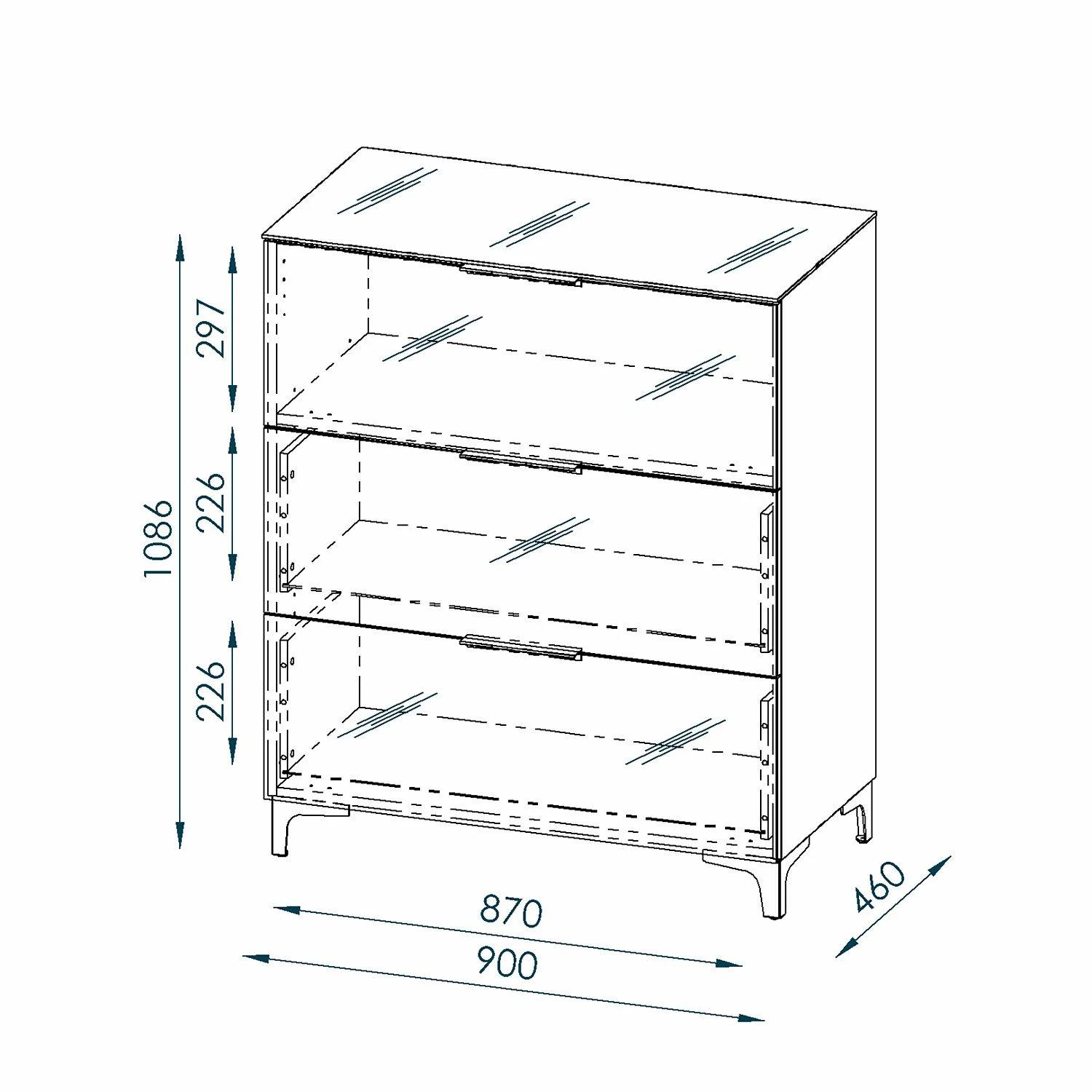 Maja Möbel Commode Shino I - Verre noir / Imitation chêne de Riviera - Hauteur : 109 cm 6 Maja Möbel Commode Shino I - Verre noir / Imitation chêne de Riviera - Hauteur : 109 cm – Image 4