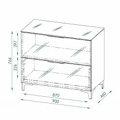 Maja Möbel Commode Shino I - Verre blanc / Blanc - Hauteur : 77 cm -loftscape Boutique 1000170634 190418 12394100163 GALLERYIMAGES P000000001000170634
