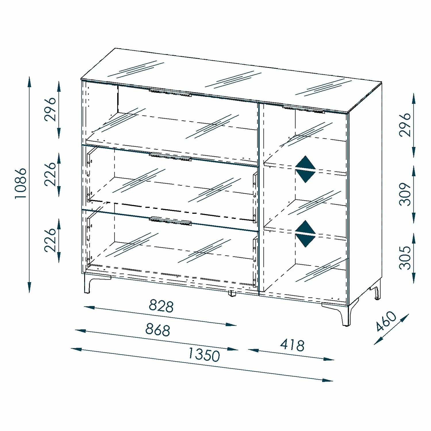 Maja Möbel Commode Shino II - Verre noir / Imitation chêne de Riviera 7 Maja Möbel Commode Shino II - Verre noir / Imitation chêne de Riviera – Image 5