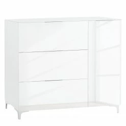 Maja Möbel Commode Shino II - Verre blanc / Blanc