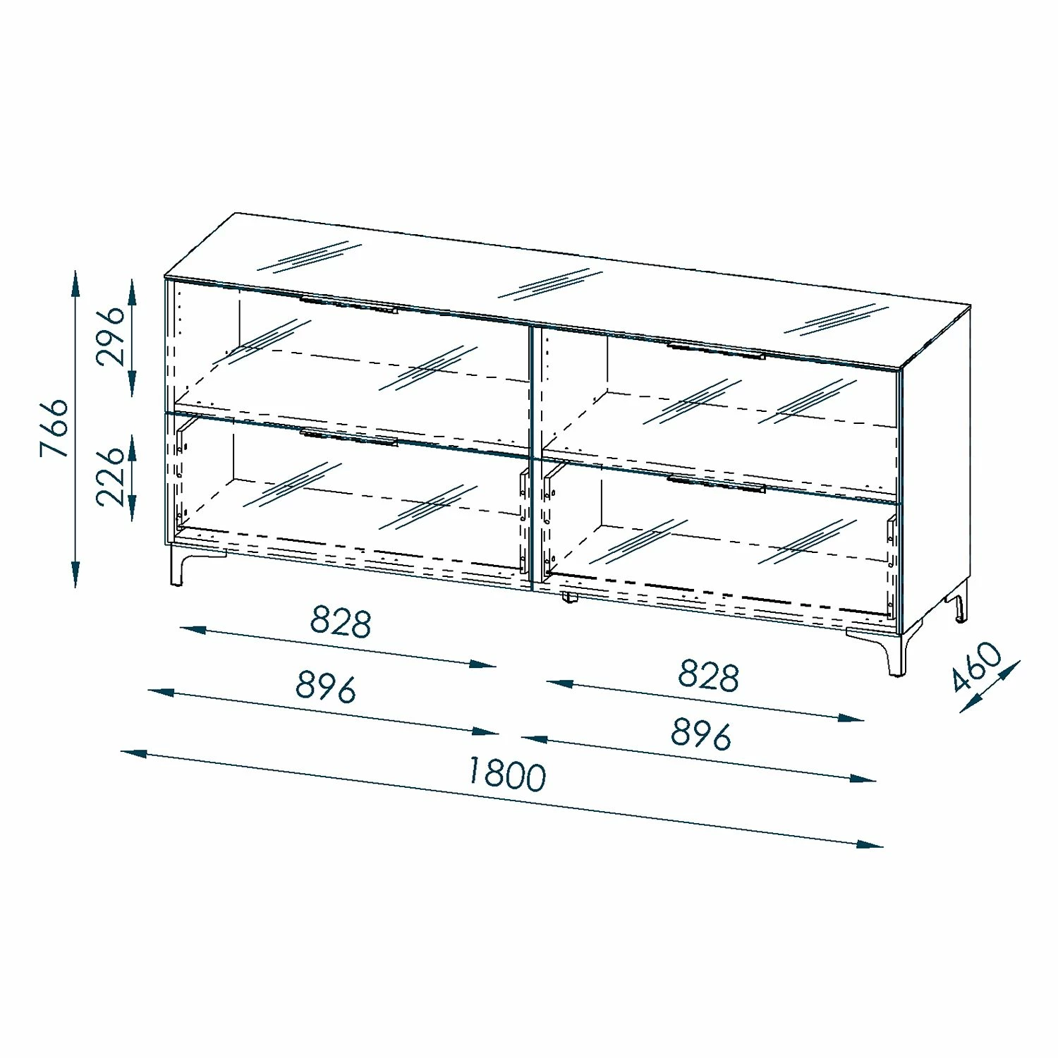 Maja Möbel Buffet Shino III - Verre noir / Imitation chêne de Riviera 6 Maja Möbel Buffet Shino III - Verre noir / Imitation chêne de Riviera – Image 4