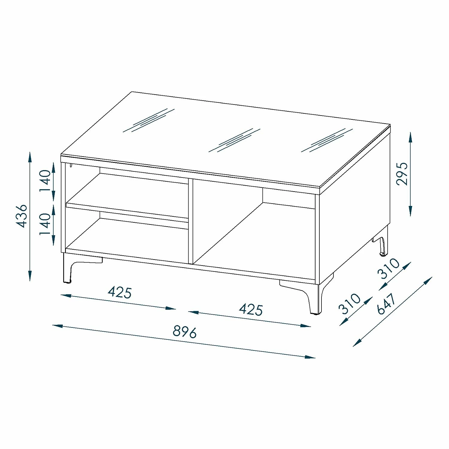 Maja Möbel Table basse Shino - Verre blanc / Imitation chêne de Riviera 8 Maja Möbel Table basse Shino - Verre blanc / Imitation chêne de Riviera – Image 6