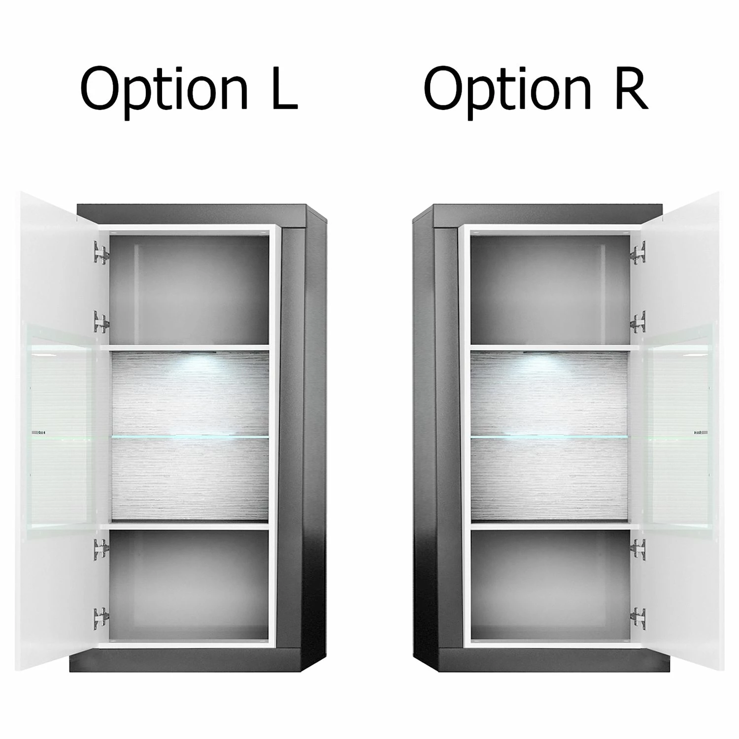 Loftscape Vitrine murale Curlewis - Blanc brillant / Anthracite 7 Loftscape Vitrine murale Curlewis - Blanc brillant / Anthracite – Image 5