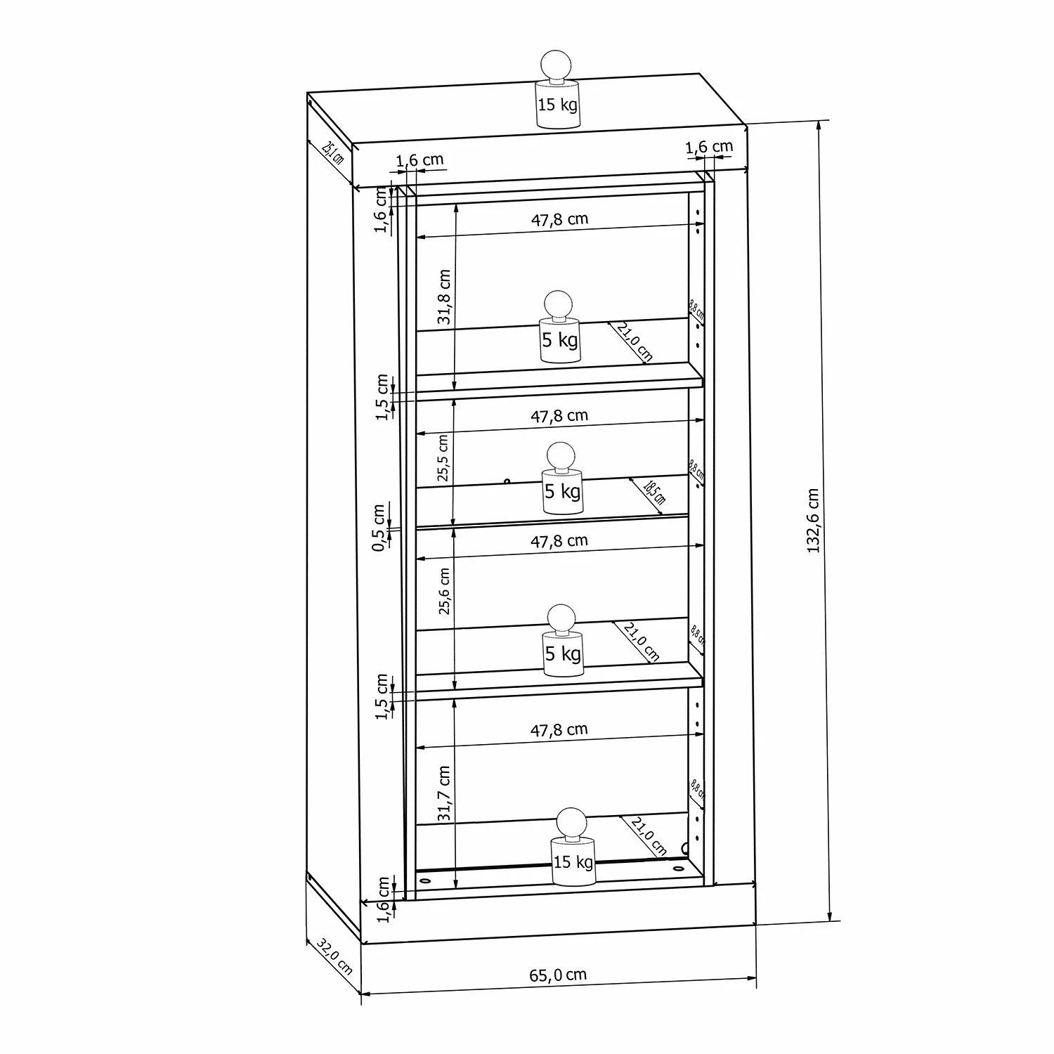 Loftscape Vitrine murale Curlewis - Blanc brillant / Anthracite 8 Loftscape Vitrine murale Curlewis - Blanc brillant / Anthracite – Image 6