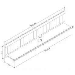 Ridgevalley Étagère murale Touros - Pin massif - Pin blanc / Gris - Largeur : 179 cm -loftscape Boutique 1000171315 190424 07575400030 GALLERYIMAGES P000000001000171315