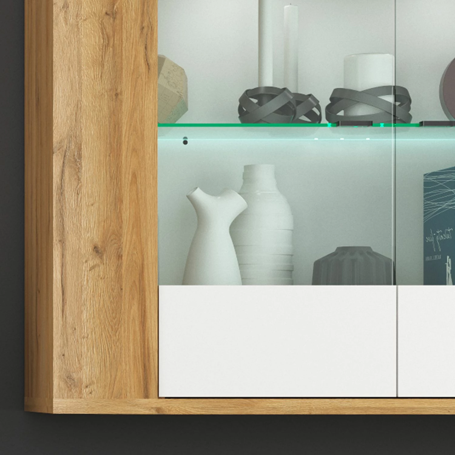 Loftscape Ensemble meubles TV Machado (4 éléments) - Blanc brillant / Imitation chêne Grandson 7 Loftscape Ensemble meubles TV Machado (4 éléments) - Blanc brillant / Imitation chêne Grandson – Image 5