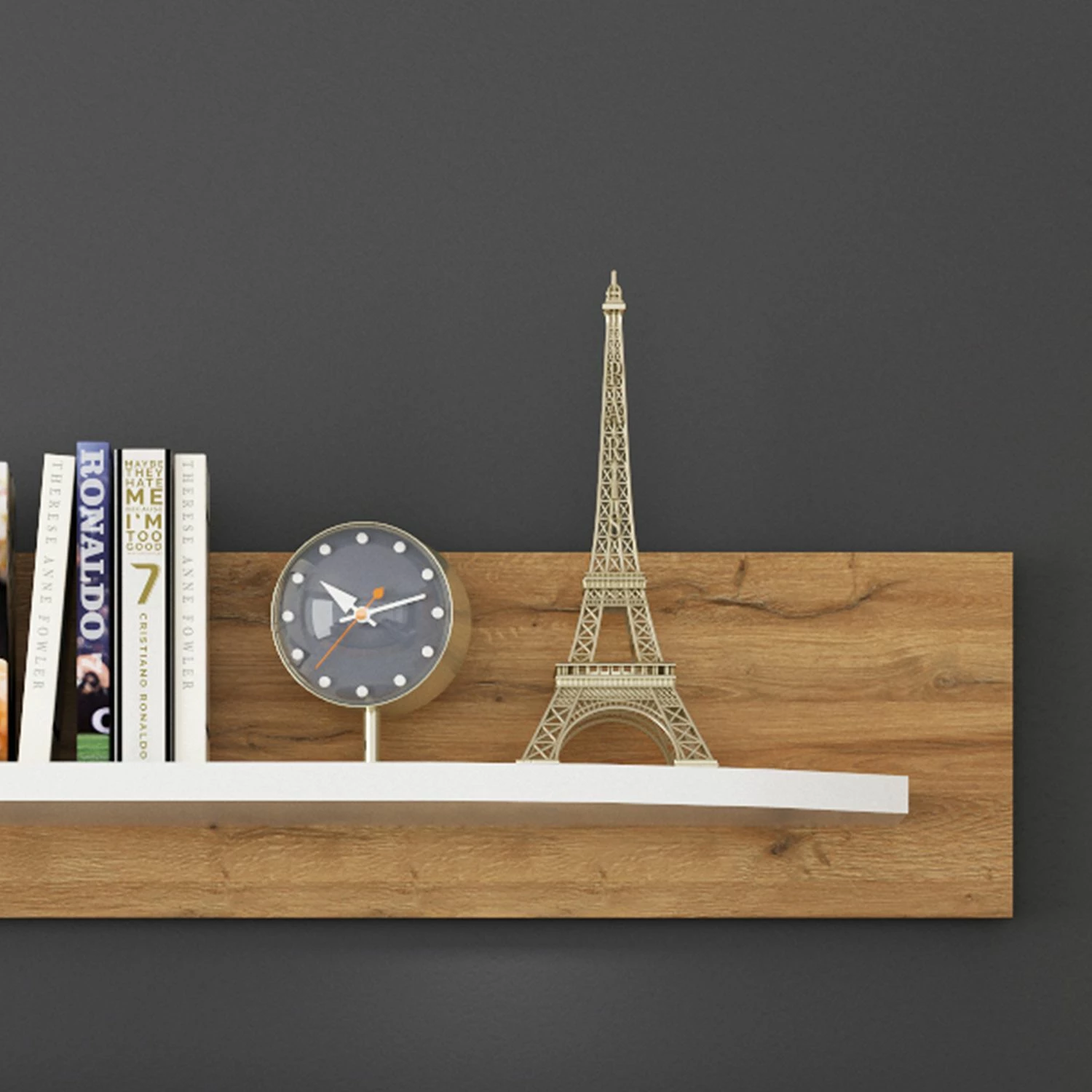 Loftscape Ensemble meubles TV Machado (4 éléments) - Blanc brillant / Imitation chêne Grandson 8 Loftscape Ensemble meubles TV Machado (4 éléments) - Blanc brillant / Imitation chêne Grandson – Image 6