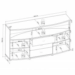 Loftscape Buffet Mury - Blanc brillant / Anthracite -loftscape Boutique 1000171334 190424 07575900111 GALLERYIMAGES P000000001000171334