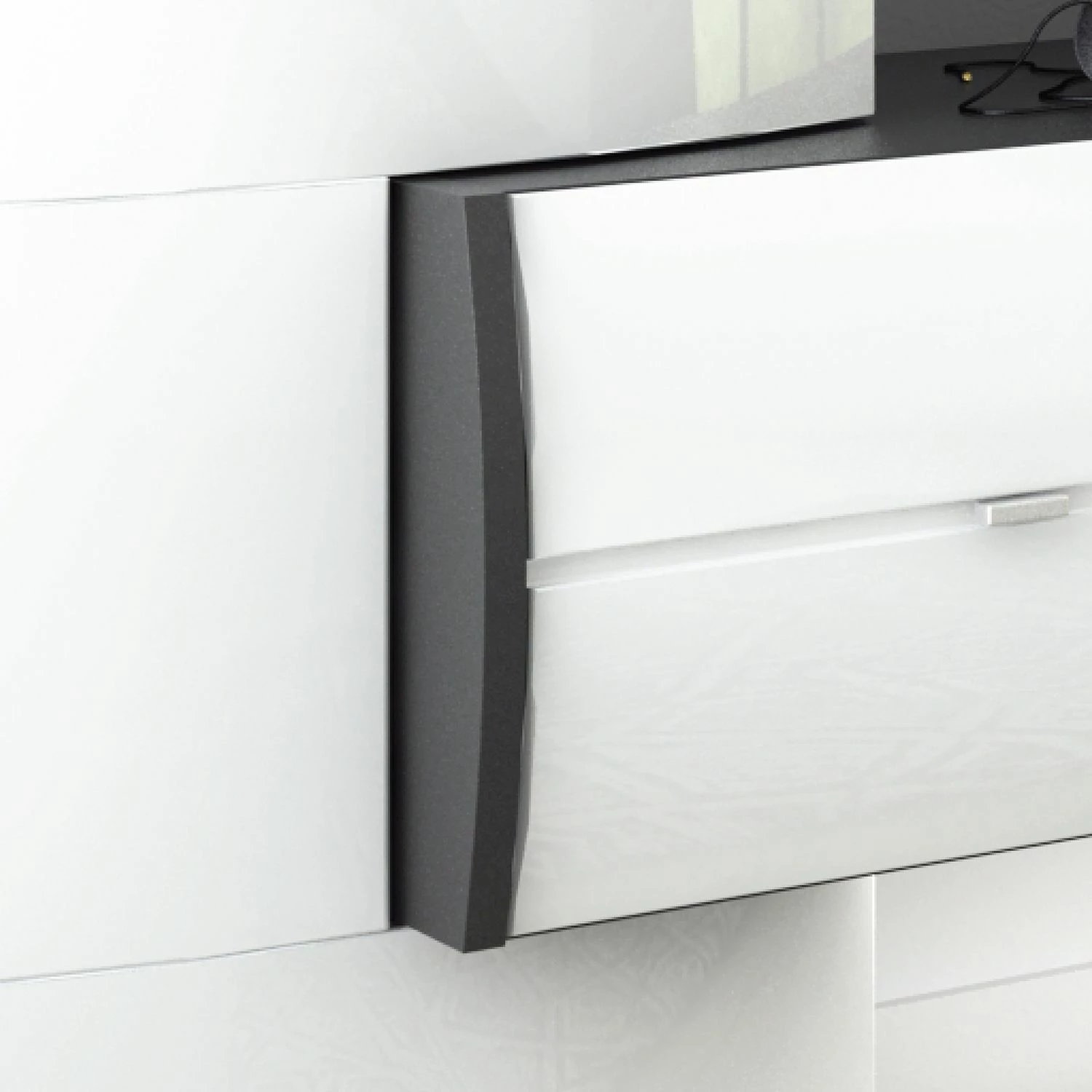 Loftscape Ensemble meubles TV Mury (4 éléments) - Blanc brillant / Anthracite 10 Loftscape Ensemble meubles TV Mury (4 éléments) - Blanc brillant / Anthracite – Image 8