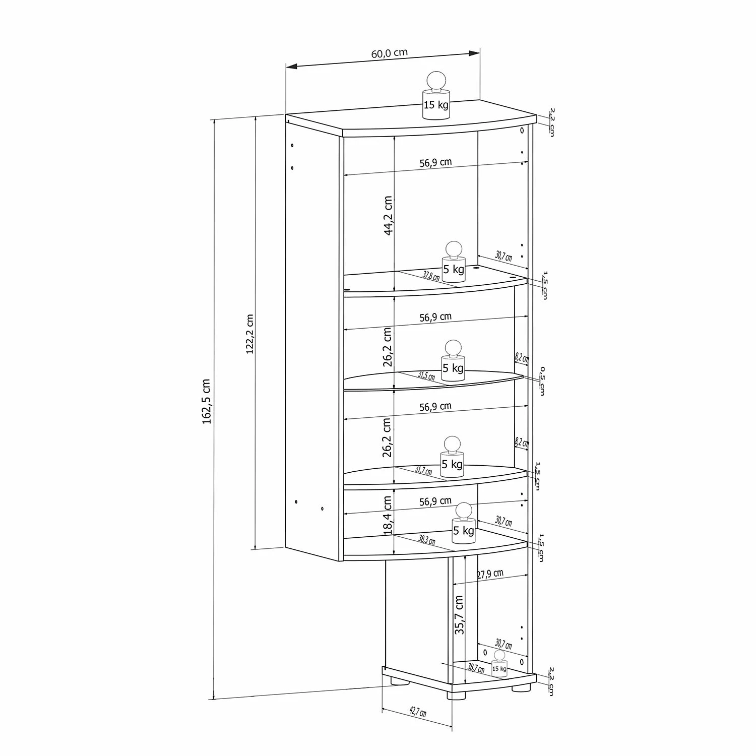 Loftscape Ensemble meubles TV Mury (4 éléments) - Blanc brillant / Anthracite 13 Loftscape Ensemble meubles TV Mury (4 éléments) - Blanc brillant / Anthracite – Image 11