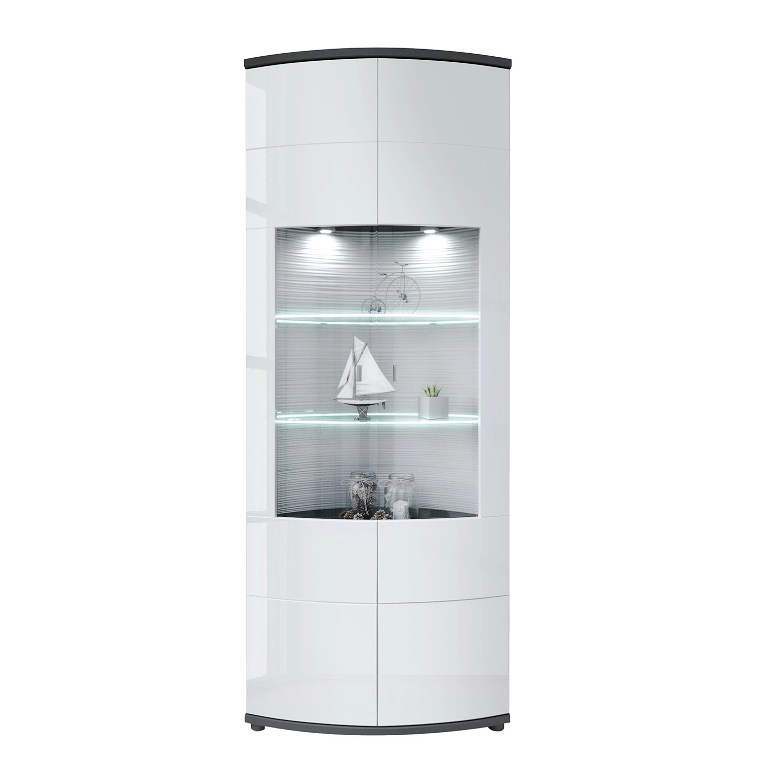 Loftscape Vitrine Mury - Blanc brillant / Anthracite 3 Loftscape Vitrine Mury - Blanc brillant / Anthracite