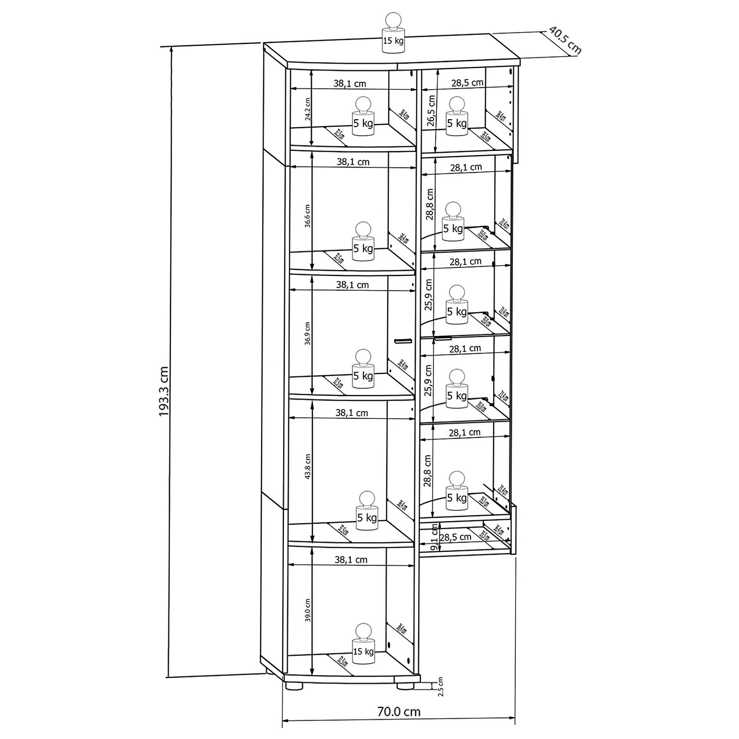 Loftscape Ensemble meubles TV Intento (4 éléments) - Blanc brillant / anthracite 16 Loftscape Ensemble meubles TV Intento (4 éléments) - Blanc brillant / anthracite – Image 14