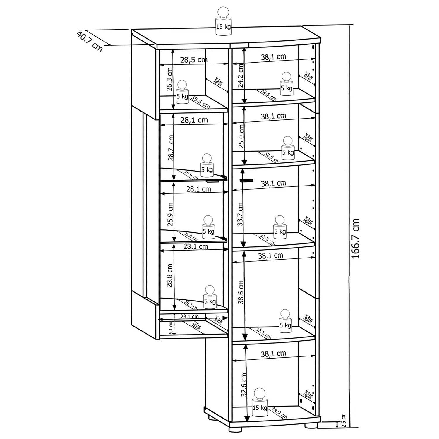 Loftscape Ensemble meubles TV Intento (4 éléments) - Blanc brillant / anthracite 17 Loftscape Ensemble meubles TV Intento (4 éléments) - Blanc brillant / anthracite – Image 15
