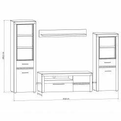 Loftscape Ensemble meubles TV Charnocks I (4 él.) - Blanc brillant / Noir -loftscape Boutique 1000171363 190424 07580600341 GALLERYIMAGES P000000001000171363