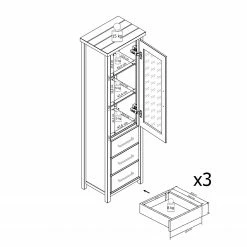 Ridgevalley Vitrine Touros II - Pin massif - Pin blanc / Gris -loftscape Boutique 1000171365 190424 07580600352 GALLERYIMAGES P000000001000171365