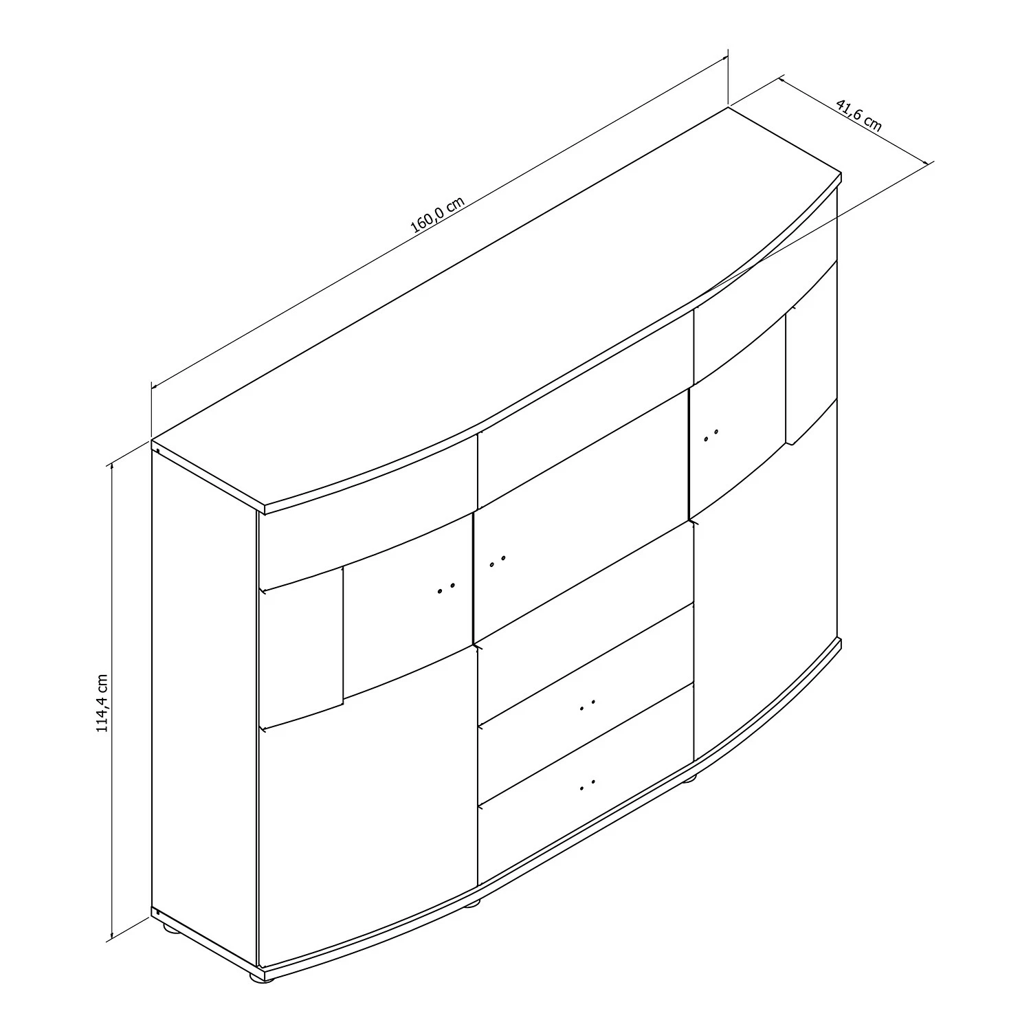Loftscape Buffet haut Jaguare - Blanc brillant / Imitation chêne Ribbeck 4 Loftscape Buffet haut Jaguare - Blanc brillant / Imitation chêne Ribbeck – Image 2